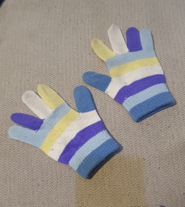 Gants enfant rayé multicolores