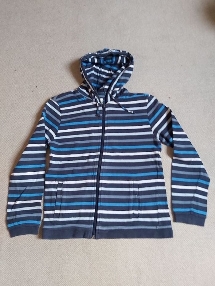 Véritable gilet Marinière zippé mixte 12 ans - Mousqueton