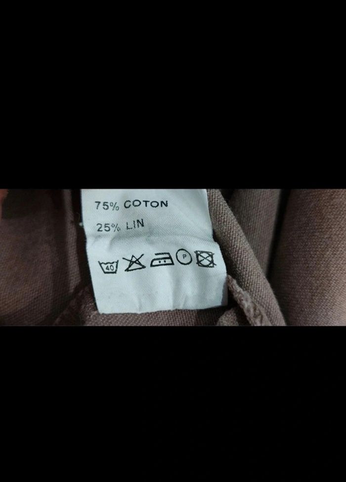 Robe sans manche beige coton et lin taille 40 - photo numéro 6