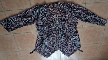 Tunique fluide femme 52 noire et rouge BPC Sélection