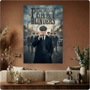 Affiche série culte “Peaky Blinders” poster cinéma gang britannique déco murale A3 Sans cadre