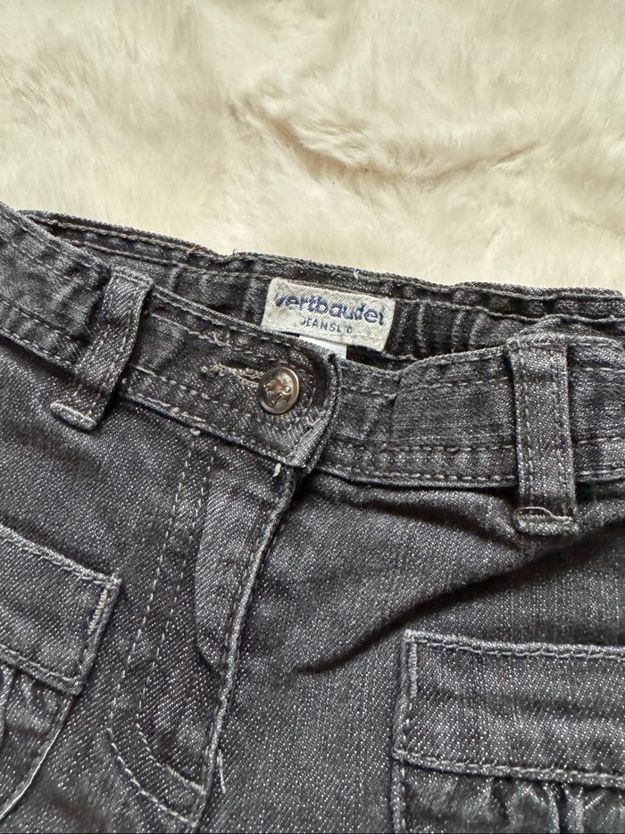 👖 jean gris - coupe large - fille - 5 ans - vertbaudet- état satisfaisant - photo numéro 3
