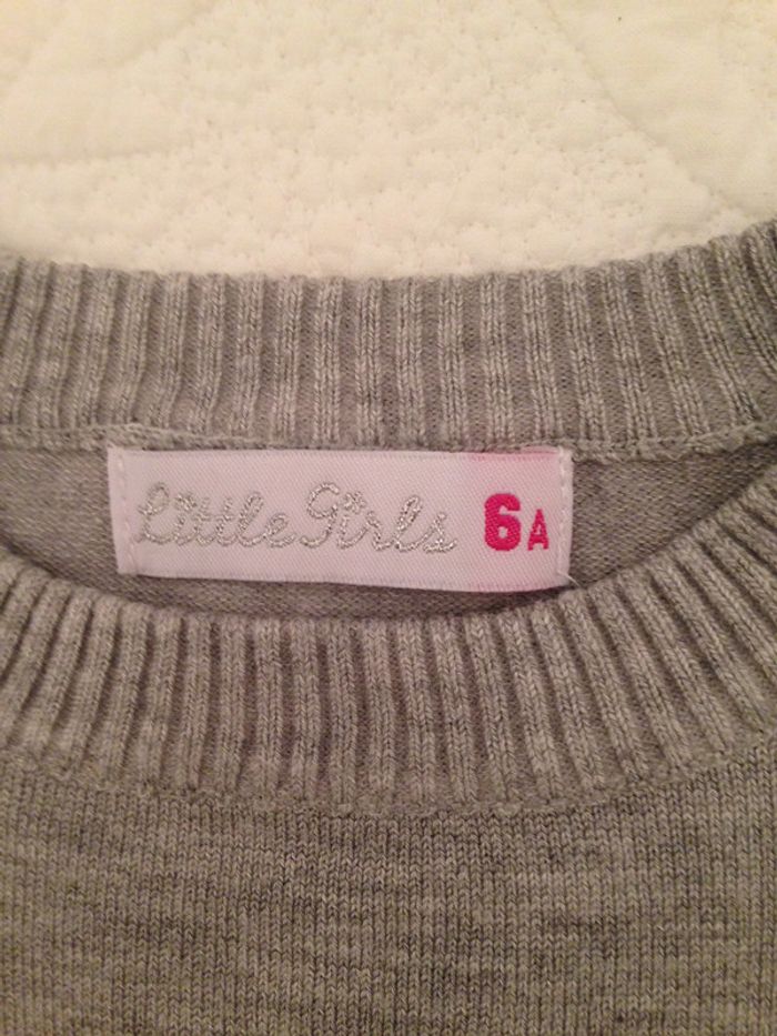 Pull Manches Longues Gris 6 Ans - photo numéro 3