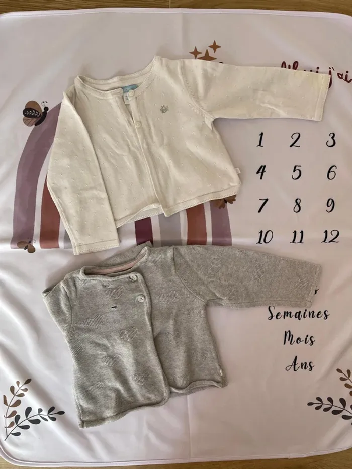 Lot de 2 gilets bébé fille – Obaïbi – Taille 18 mois / 80 cm