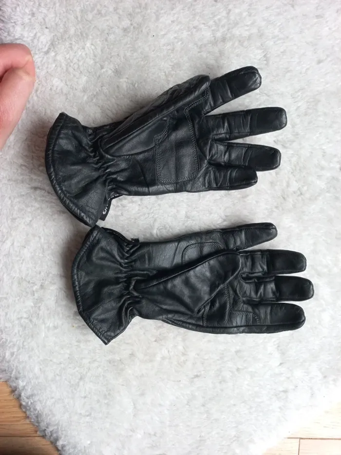 Gant en cuir, noir, femme bering. Taille s/m protection moto - photo numéro 8