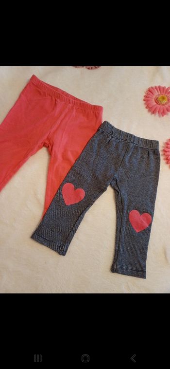 Lot de 2 leggings bébé taille 9 mois