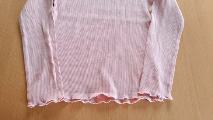Haut manches longues côtelé rose pâle - photo numéro 3