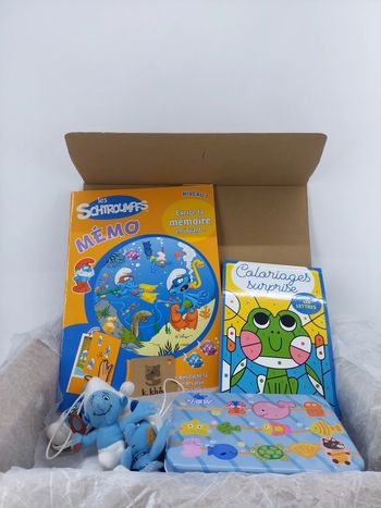 Coffret thème les schtroumpfs à la mer