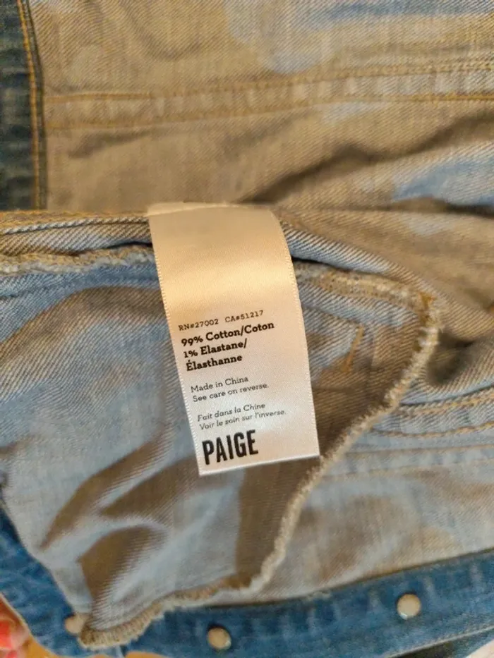Veste en jean marque créateur Paige taille S poches - photo numéro 6