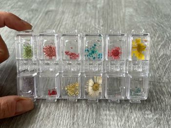 Fleurs séchées dans leur boite