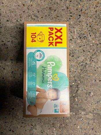 1 carton xxl de 104 couches t3 pampers harmonie