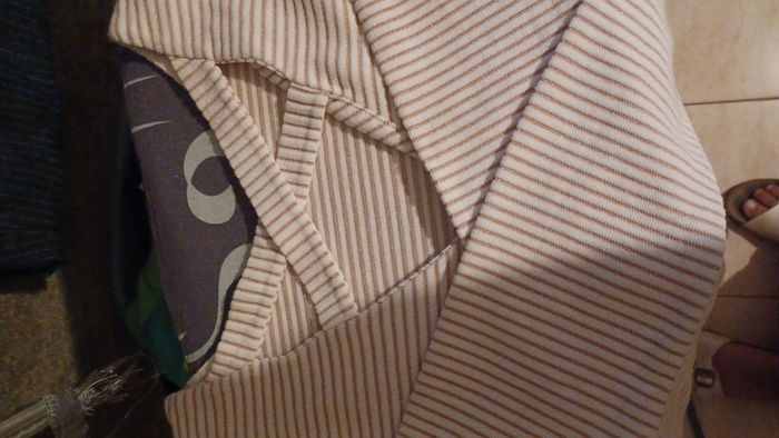 Tee-shirt manche longue etam très bon état blanc e à rayure rose doré - photo numéro 3