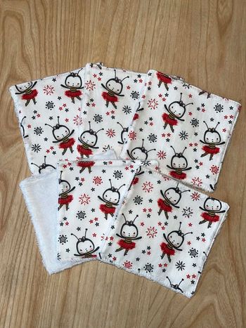 6 lingettes lavables coccinelle