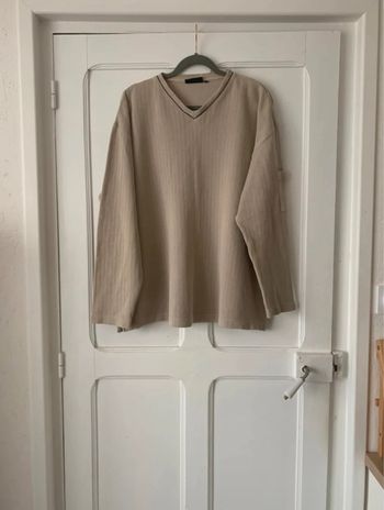 Pull col V vintage crème homme - Taille XL Jules