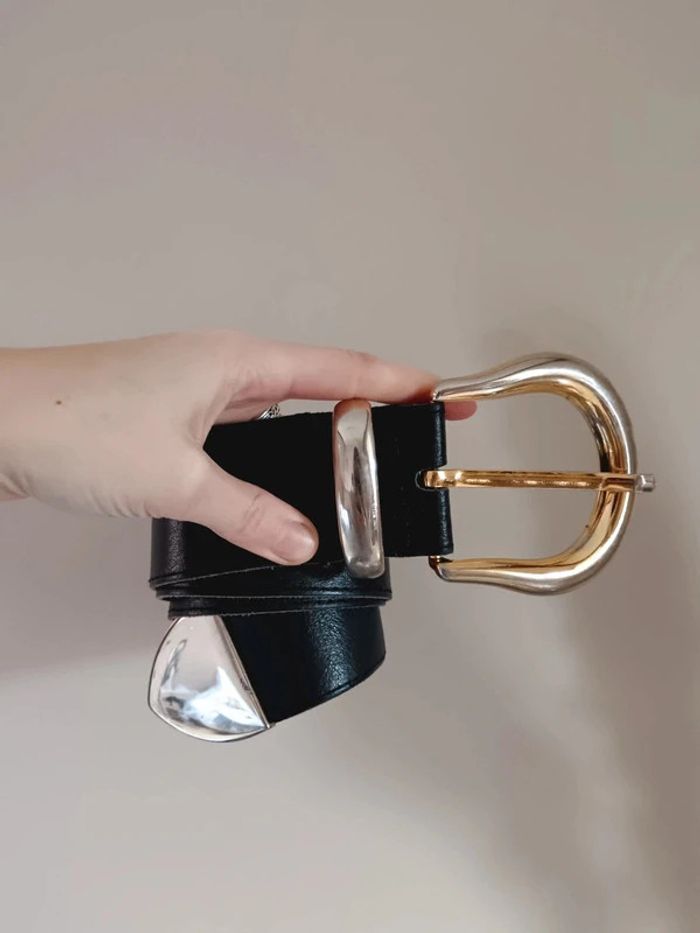Ceinture large grosse boucle dorée - photo numéro 2