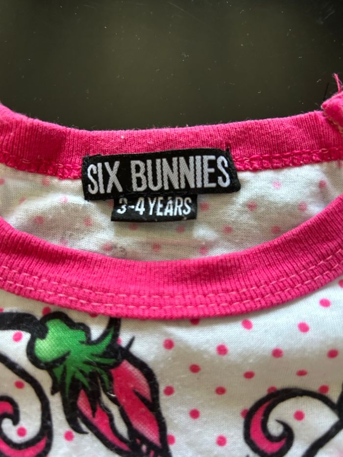 Tee shirt manches longues six bunnies 4 ans - photo numéro 2