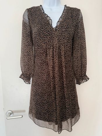 Robe noire tacheté beige Zara