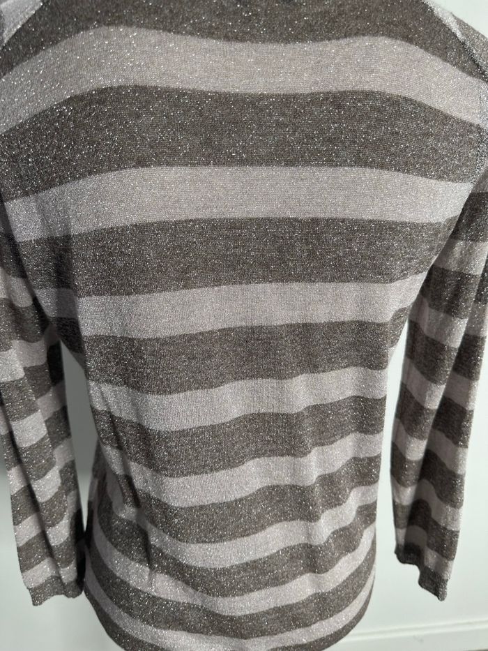 Pull fin pailleté marinière Gérard Darel T1 36 S - photo numéro 5