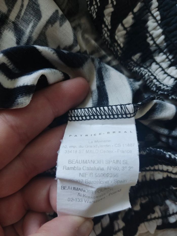 Blouse manches courtes motif léopard noir gris blanc taille 40 Patrice Breal - photo numéro 9