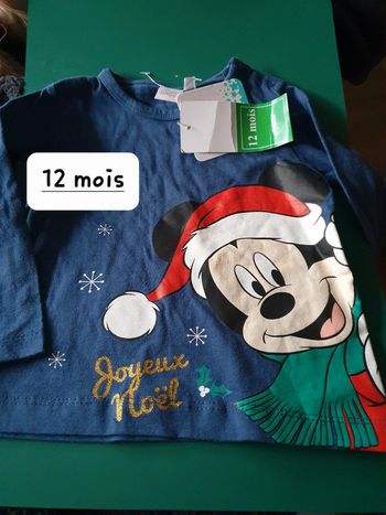 Tee shirt manches longues mickey Noël