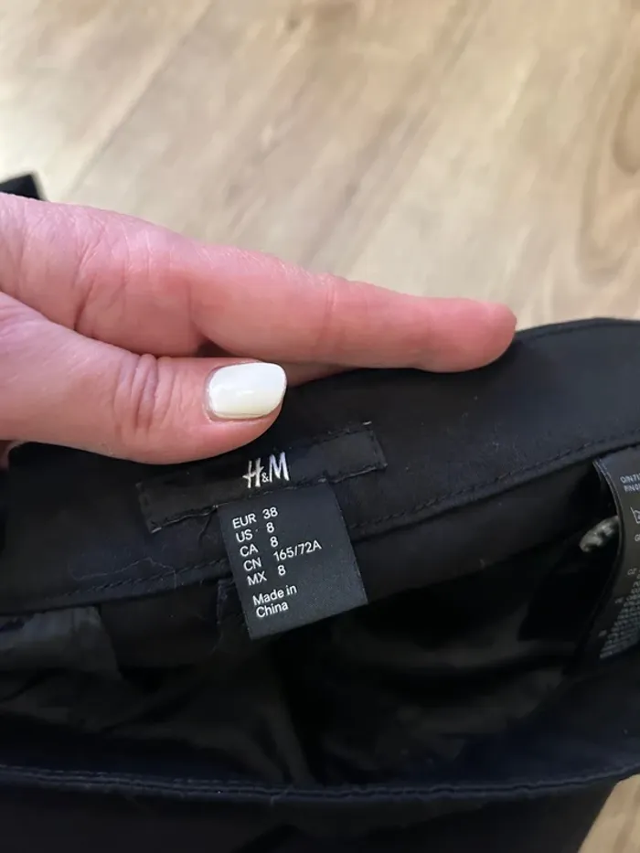 H&M, pantalon, coupe droite, noir, femme, taille 38 - photo numéro 4