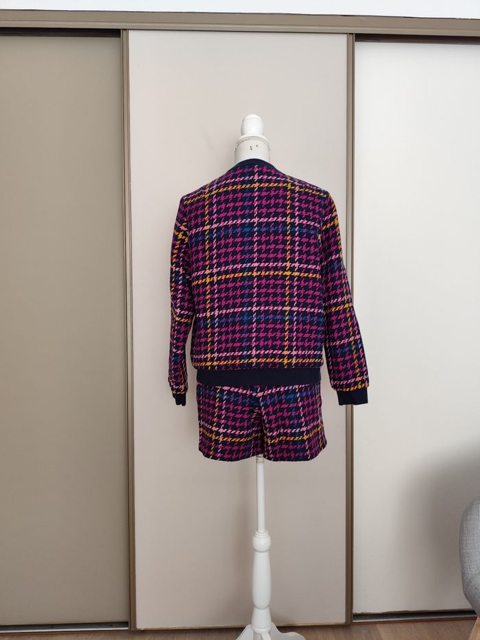 Tailleur short Morgan taille 38 tweed bleu marine a motif automne hiver - photo numéro 6