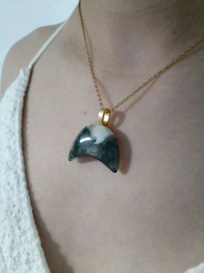 Collier agate mousse - photo numéro 6