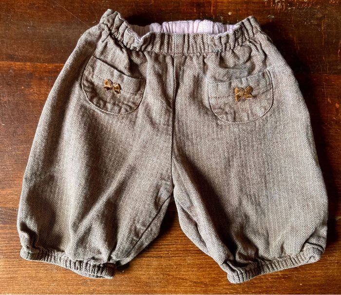 Bloomer / short hiver chevrons bruns 12 mois Bout’chou