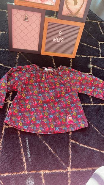 Blouse velours fleurie 9 mois