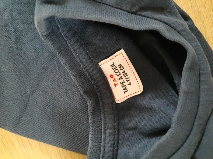 T-shirt bleu marine manches courtes imprimé "Basketball" blanc/orange Tape à l'oeil 4 ans - photo numéro 4