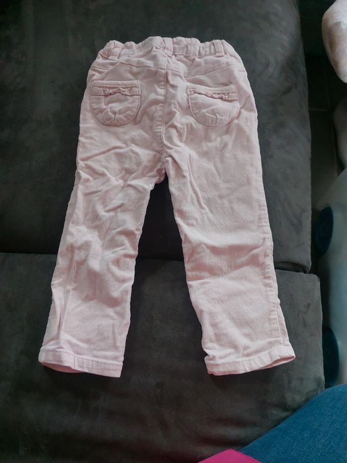 Pantalon rose velour cottelé - photo numéro 4