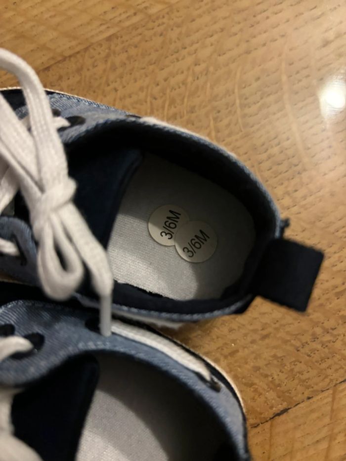 Chaussures garçon bateau bleu taille 3/6 mois - photo numéro 3