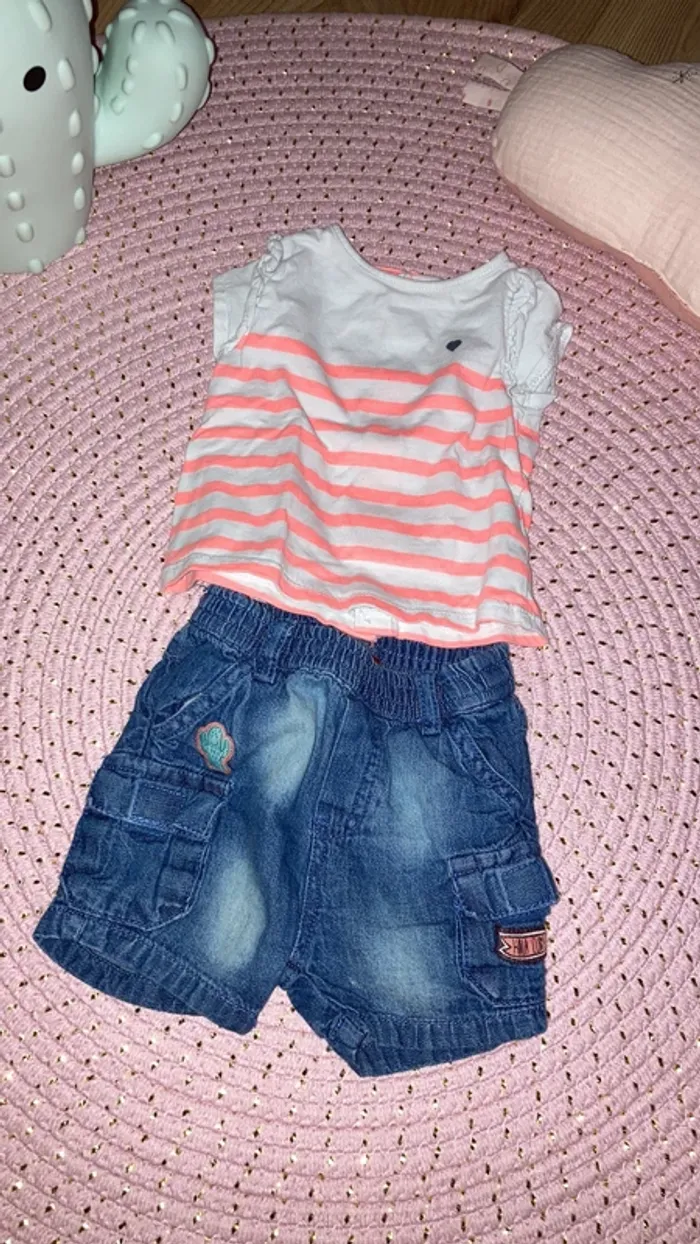 Short tissaia et haut kiabi 3 mois - photo numéro 2