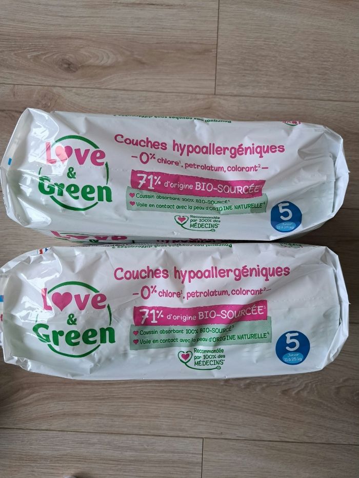 Lot de 2 paquets de couches Love & Green taille 5 - photo numéro 2