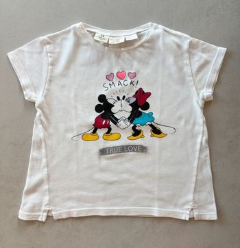T shirt Zara Mickey Minnie 3/4 ans