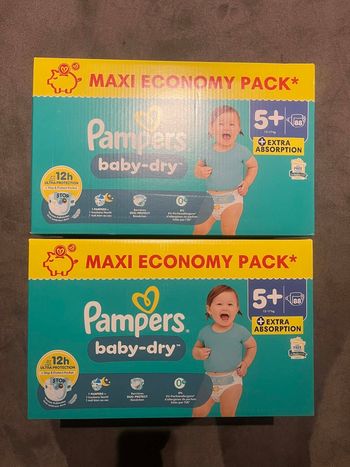 Pampers taille 5 + maxi pack (2 cartons)