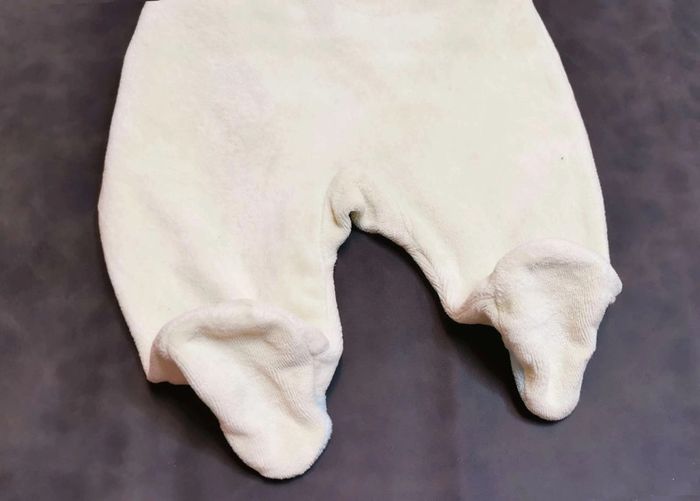 Pyjama 👣 velours mixte, ouverture devant, 0mois/50cm grenouillère - photo numéro 6