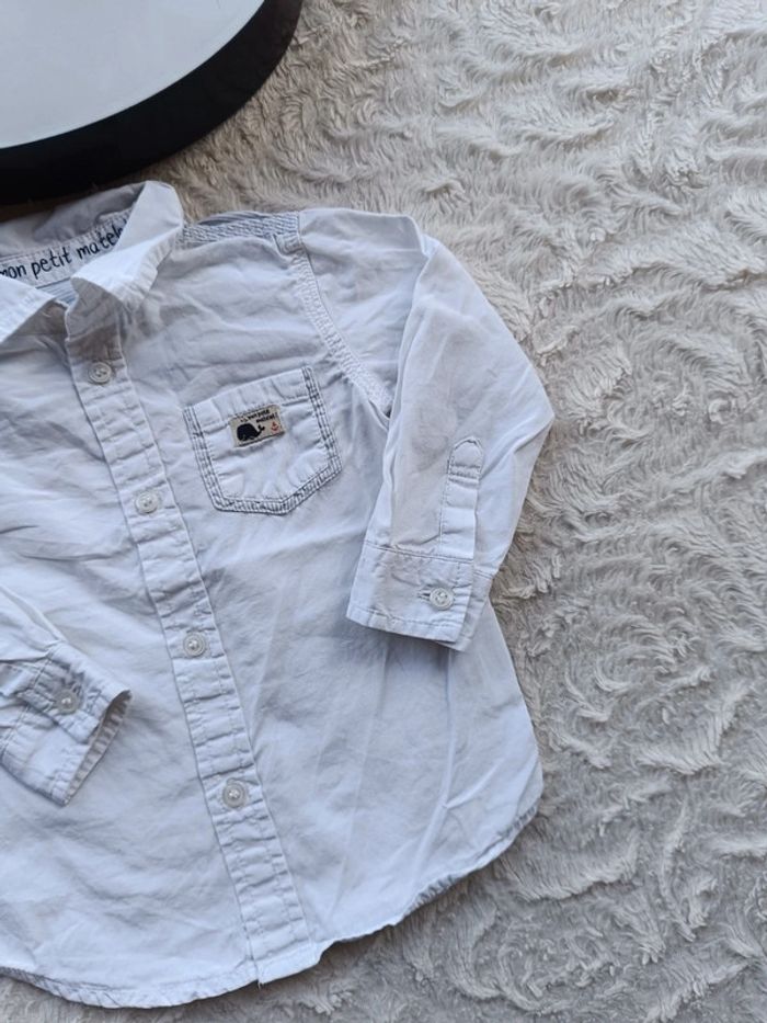 Chemise manches longues Garçon 18 mois mon petit matelot baleine 100% coton - photo numéro 5