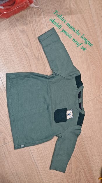 T-shirt manche longue Okaïdi 3mois neuf