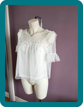 Tee shirt transparent fluide tendance volant