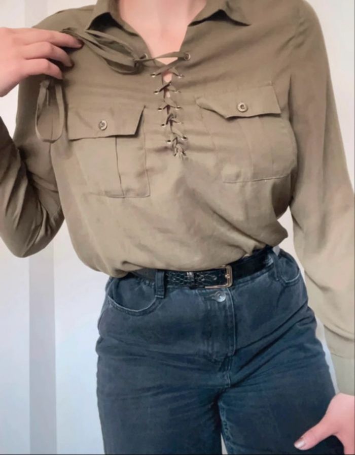 Blouse kaki Missguided - photo numéro 3