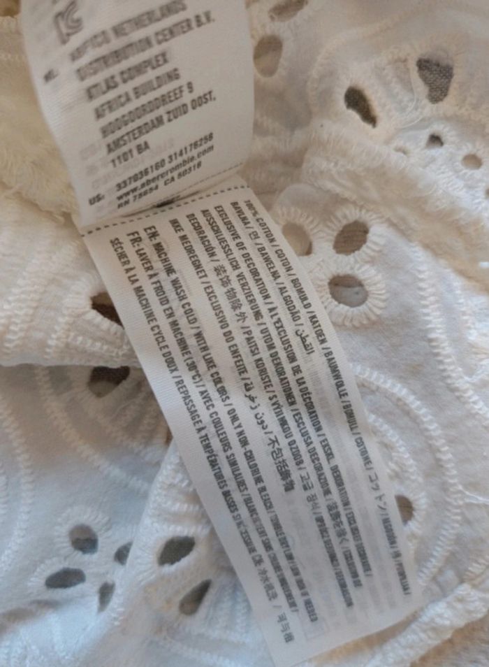 Top Hollister t.XS 100% coton dentelles 
couleur crème - photo numéro 9