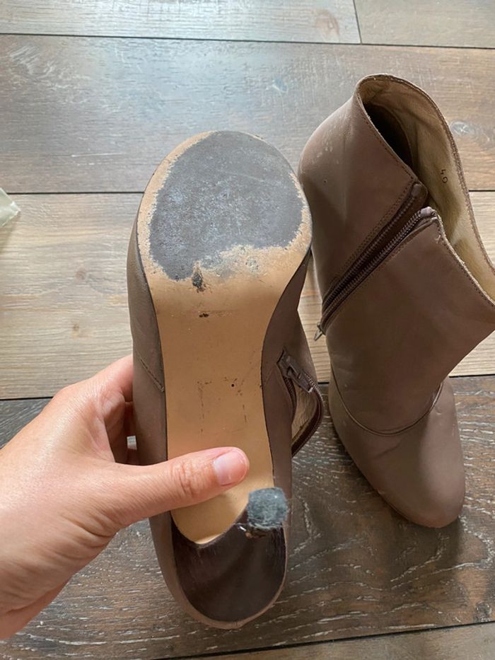 Bottines talons aiguilles beiges 40 - photo numéro 3