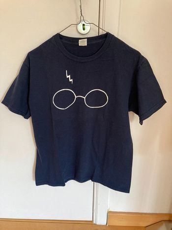 Très beau t-shirt bleu foncé en coton || lunettes  Harry potter  || taille S-M || unisexe