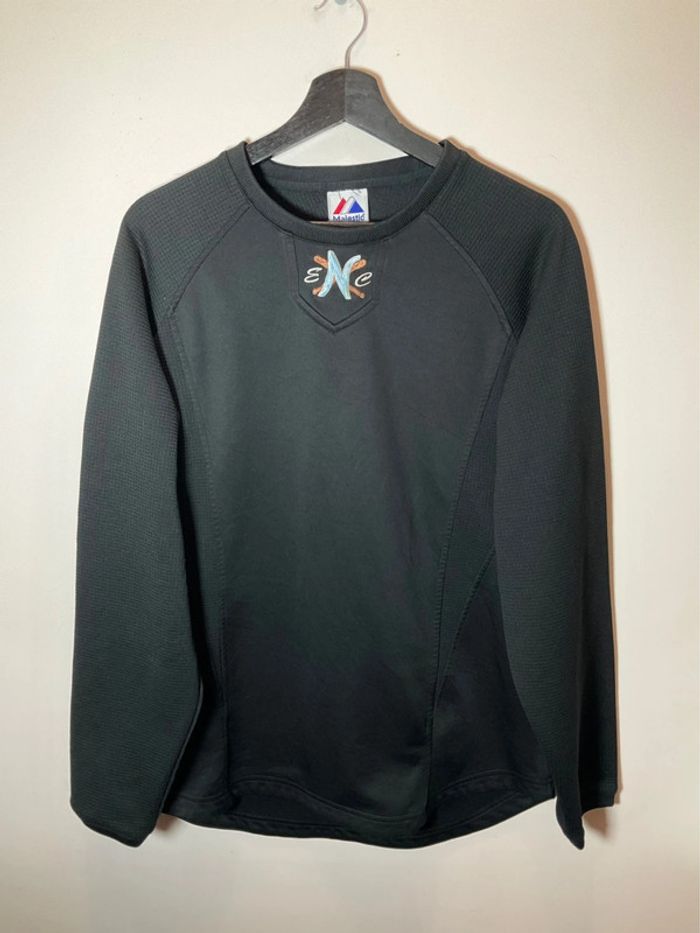 Sweat long à col rond pour homme Majestic noir taille M 186
