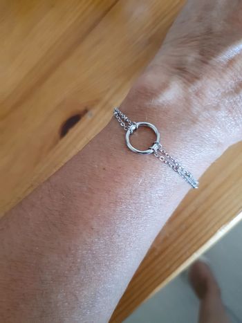 Bracelet disque argenté