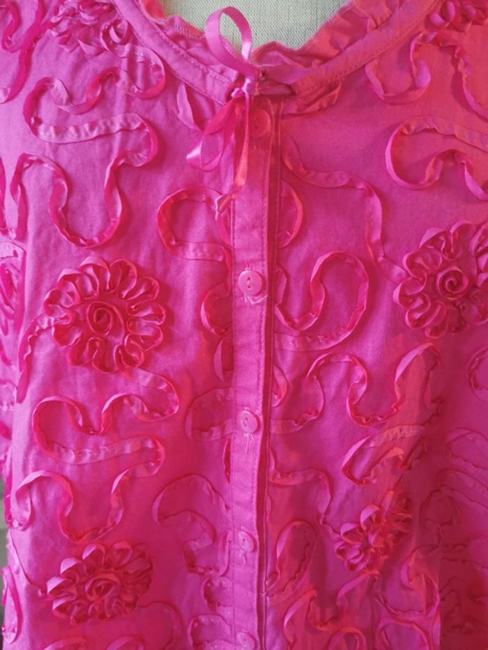 Chemisier rose brodé - photo numéro 4
