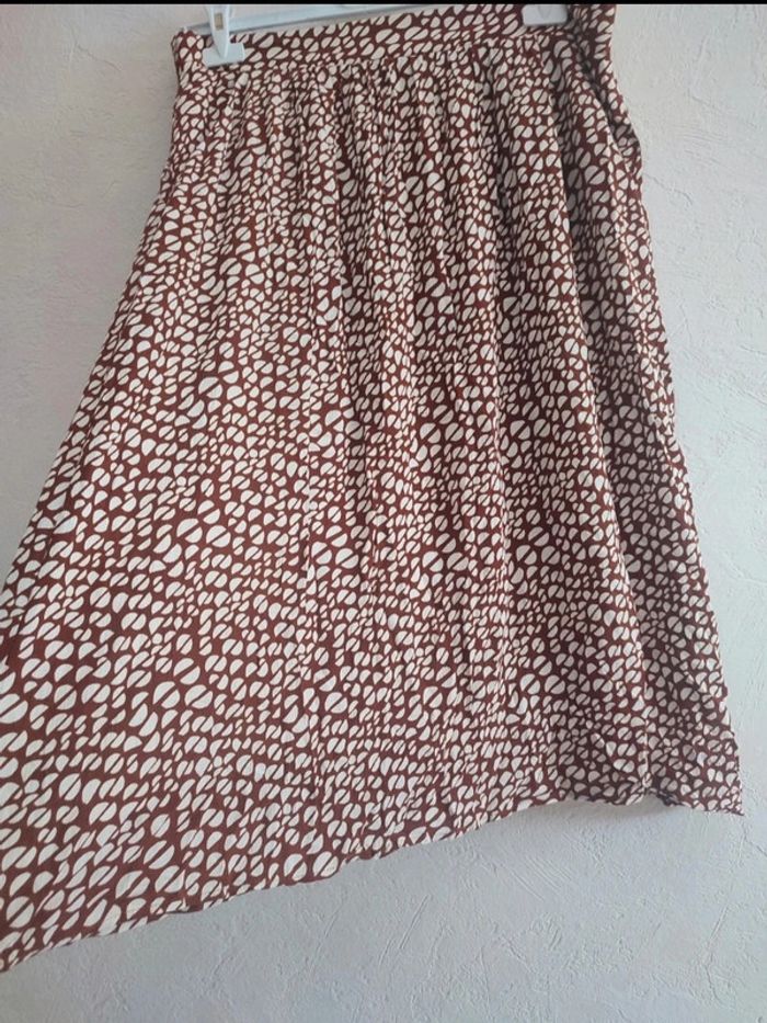 jupe tawney à motif bicolore marron cognac femme