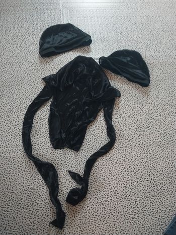 Lot bonnet satin + durag velours noir – protection cheveux