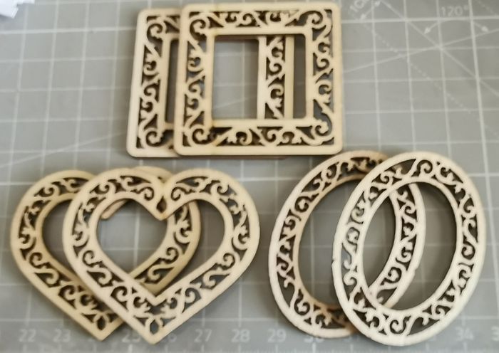 6 x embellissements supports en bois ciselé (3 formes) - photo numéro 3